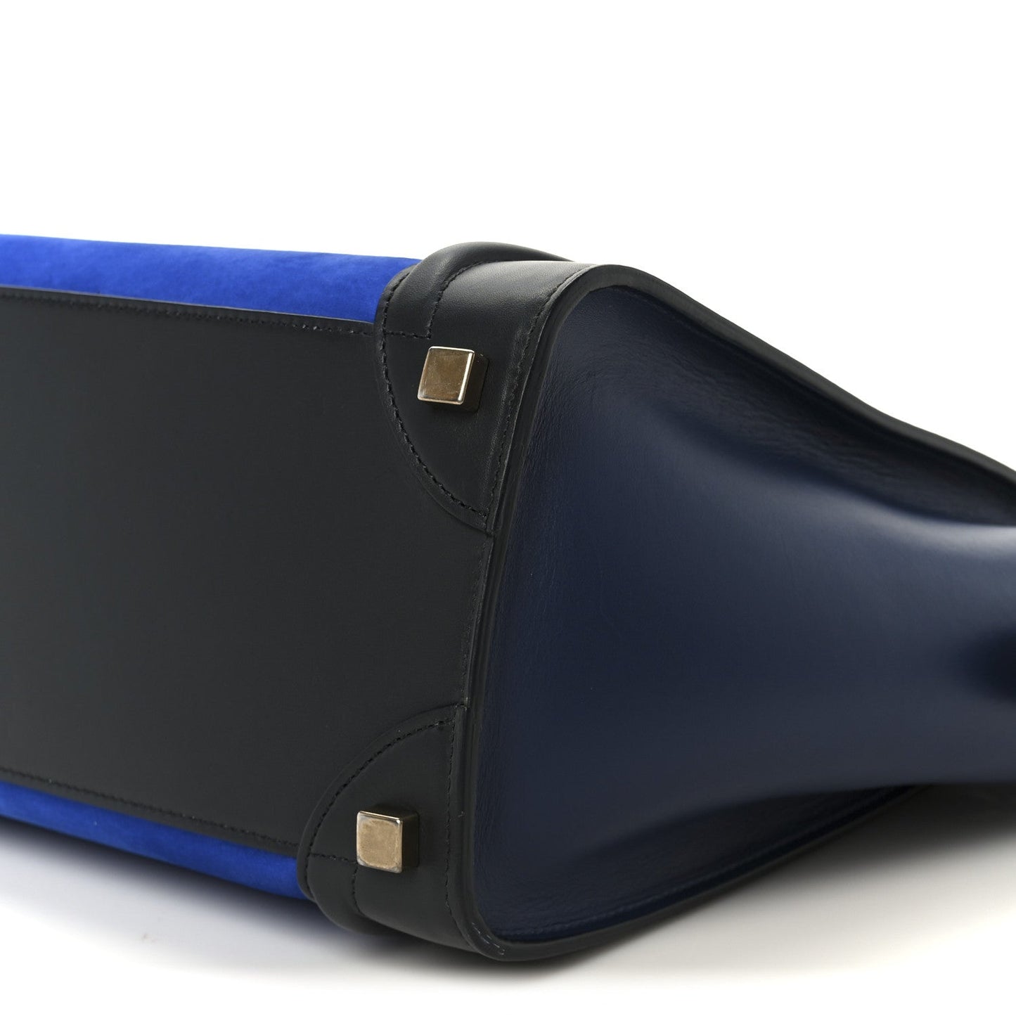 Nubuck Smooth Calfskin Micro Tri-Color Luggage Bright Blue