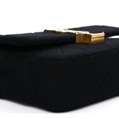 Jersey Wool Patchwork Monogram Mini Jamie Baguette Black