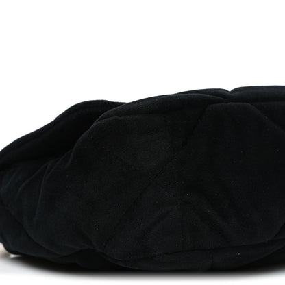 Velvet Quilted Medium Chanel 19 Flap Black