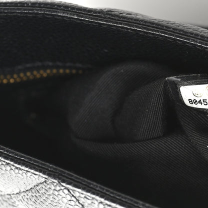 Caviar Quilted Medallion Tote Black
