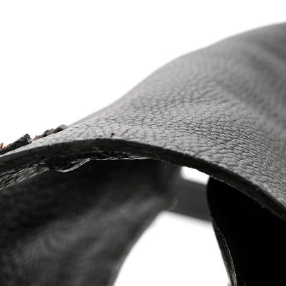 Grained Calfskin Medium Marcie Saddle Bag Black