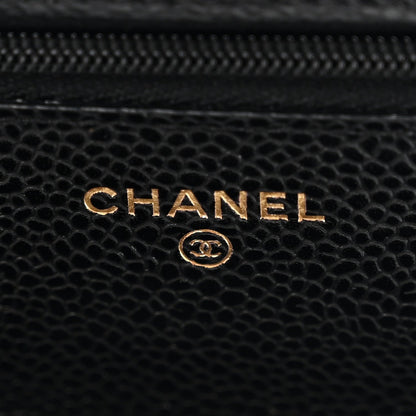 Caviar Quilted Wallet On Chain WOC Black