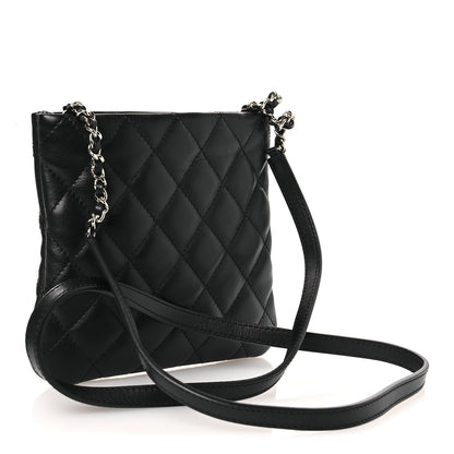 Lambskin Quilted Uniform Crossbody Bag Black