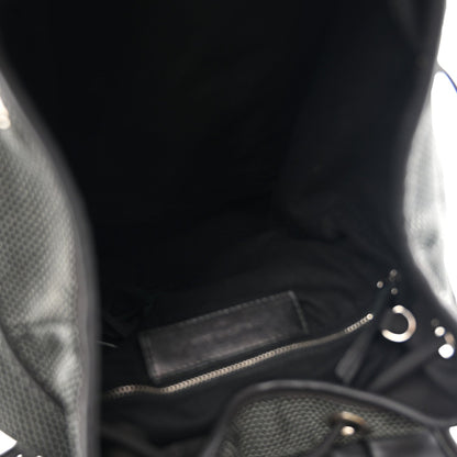 Canvas Calfskin Silver Hardware S Traveler Backpack Black