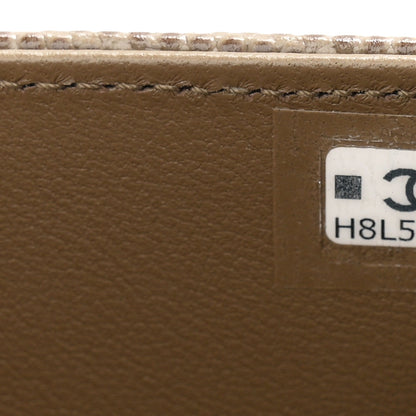 Calfskin Lizard Embossed Clutch With Chain Dark Khaki