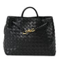 Nappa Intrecciato Medium Andiamo Shoulder Bag Black