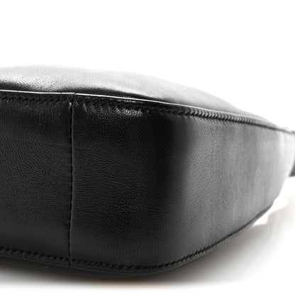 Plunged Lambskin Calypso Mini Hobo Black