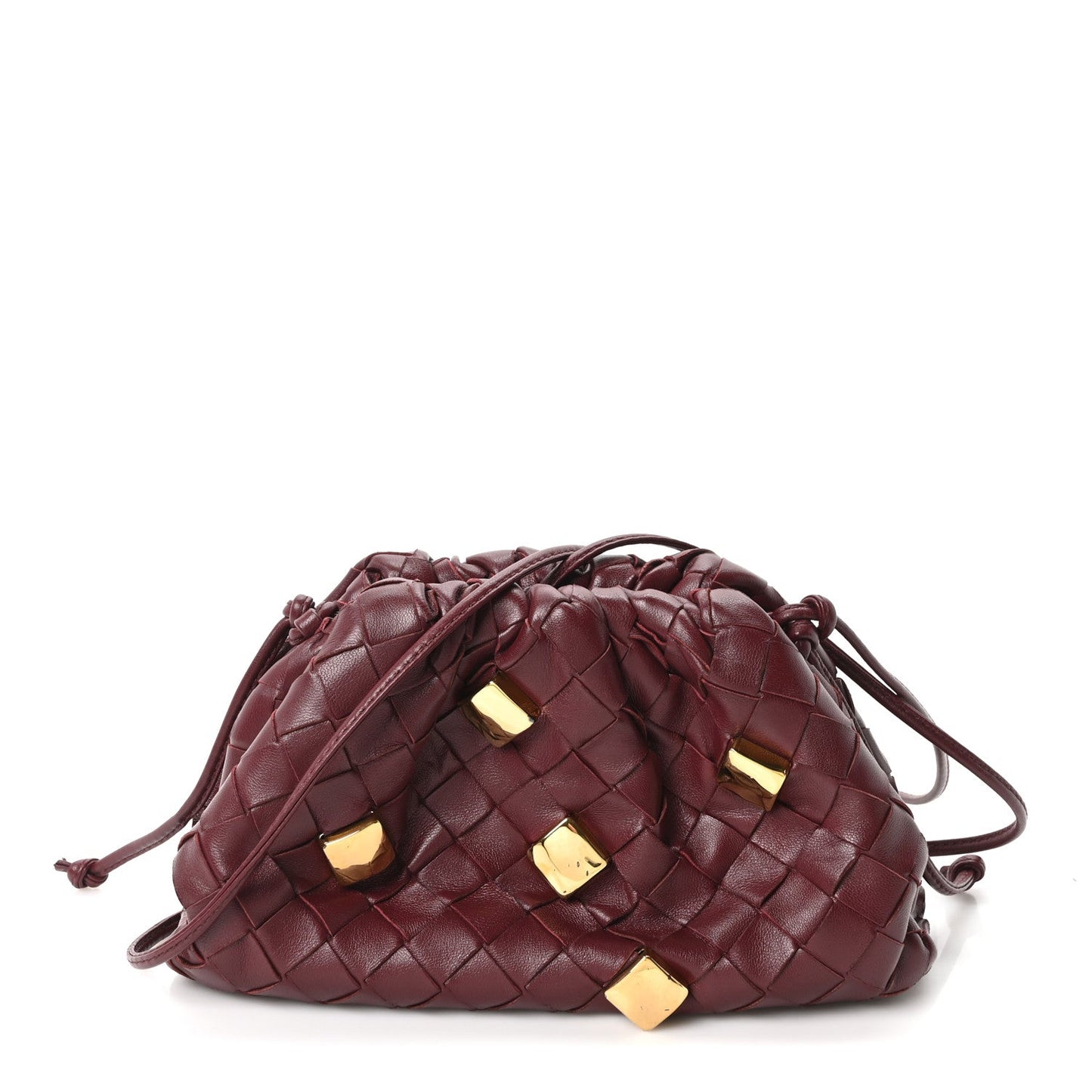 Nappa Intrecciato Studded The Mini Pouch Barolo