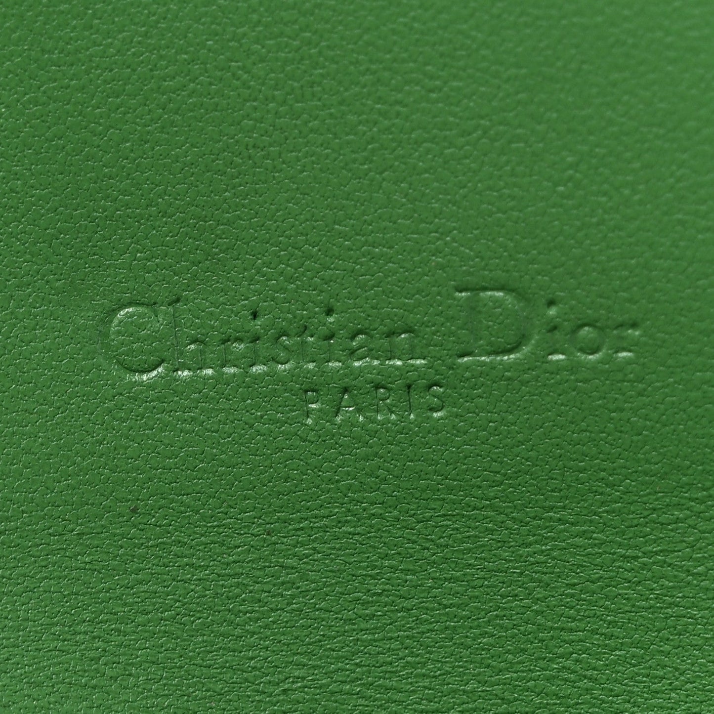 Goatskin Saddle Chain Wallet Pouch Bright Green