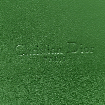 Goatskin Saddle Chain Wallet Pouch Bright Green