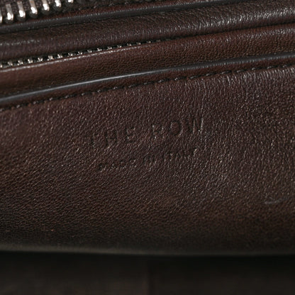 Grained Calfskin E/W Top Handle Bag Deep Brown