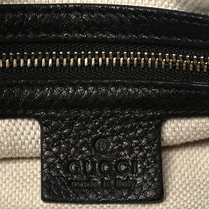 Pebbled Calfskin Medium Soho Chain Shoulder Bag Black