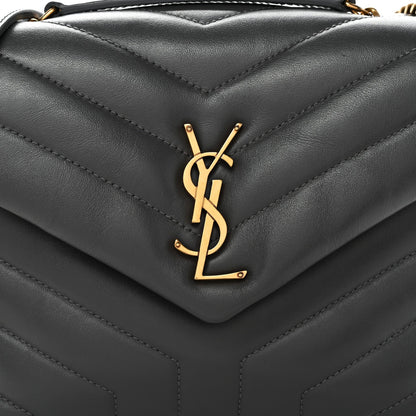 Calfskin Y Quilted Monogram Small Loulou Chain Satchel Storm