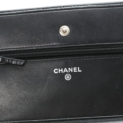 Calfskin Quilted Cambon Wallet on Chain WOC Black