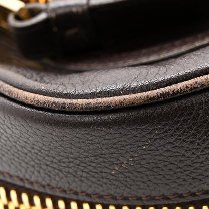 Grained Calfskin Medium Jennifer Crossbody Bag Brown