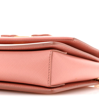 Hammered Calfskin Mini Vara Bow Crossbody Bag Pink