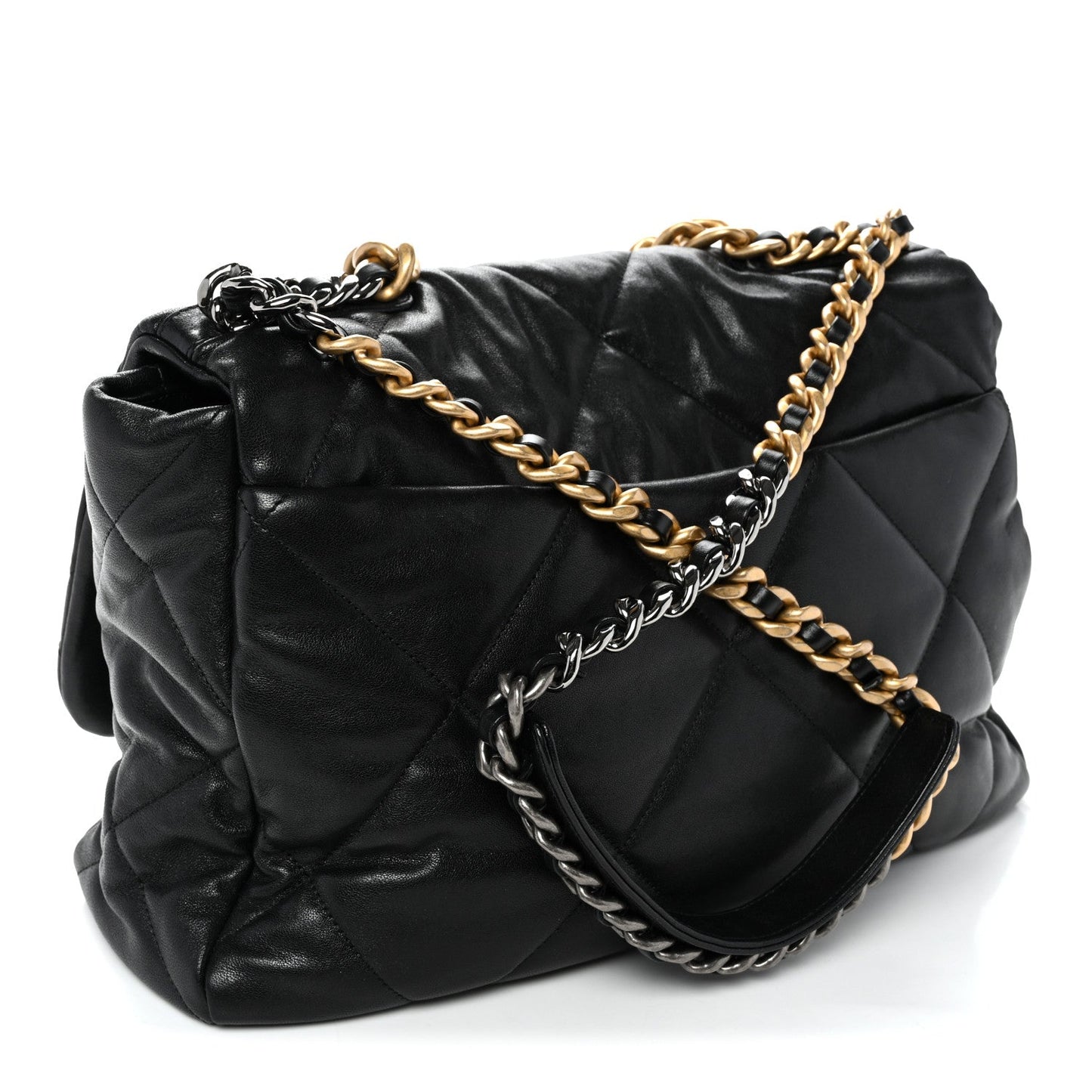 Lambskin Quilted Maxi Chanel 19 Flap Black