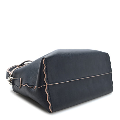 Vitello Dolce Scalloped Studded Medium By The Way Boston Bag Blu Notte
