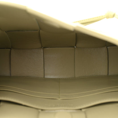Calfskin Maxi Intrecciato Cassette Pouch On Strap Travertine