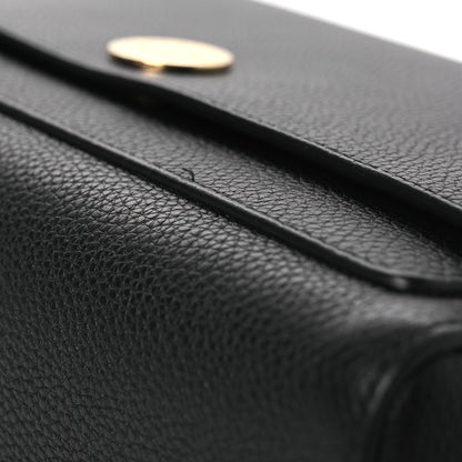 Grainy Calfskin Note Crossbody Bag Black