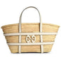 Tory Burch Women's Ella Straw Basket Tote Bag, Blanc