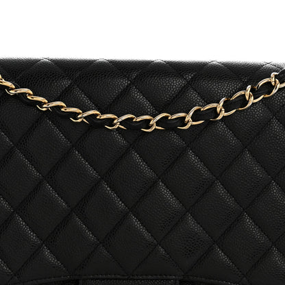 Caviar Maxi Single Flap Black