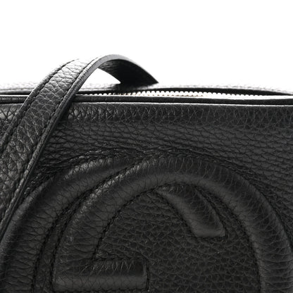 Pebbled Calfskin Small Soho Disco Bag Black