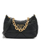 Nappa Triangle Quilted Patchwork System Bag Black