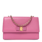 Printed Calfskin Vara Bow Chain Flap Crossbody Fuchsia