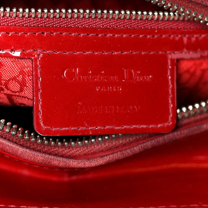 Patent Cannage Medium Lady Dior Red