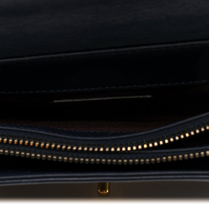 Lambskin Quilted Small Art Nouvelle Flap Bag Navy