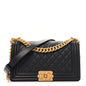Lambskin Quilted Medium Boy Flap Dark Navy