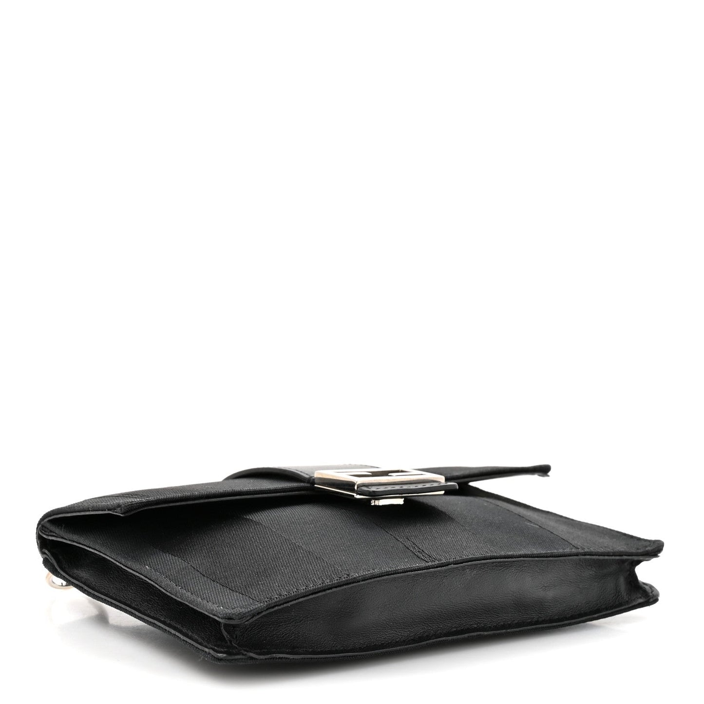 Recycled Nylon Vitello Grace Light Pequin Baguette Belt Pouch Black