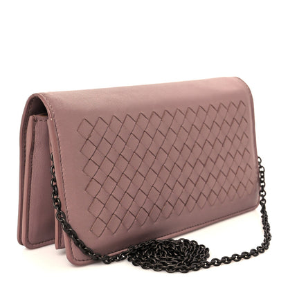 Nappa Intrecciato Continental Wallet on Chain Violet