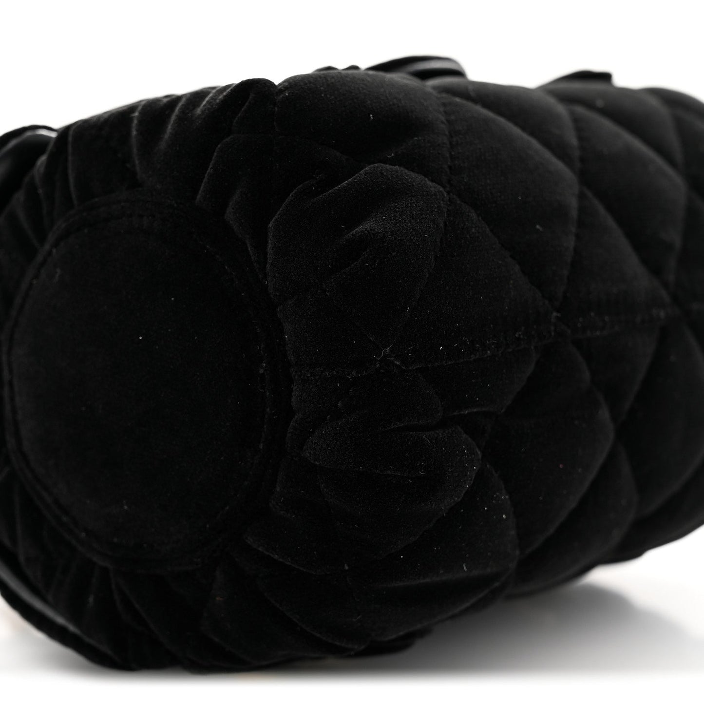 Velvet Quilted Mini Top Handle Flap Black