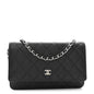 Caviar Quilted Wallet on Chain WOC Black