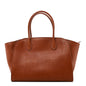 Polished Saddle Calfskin Marlo 12 Tote Bag Acero