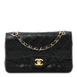Lambskin Quilted Small Double Flap Black