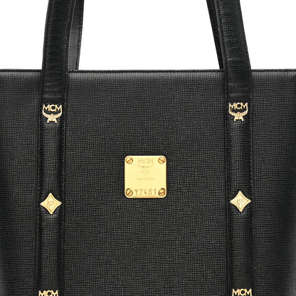 Saffiano Studded Mini Tote Bag Black