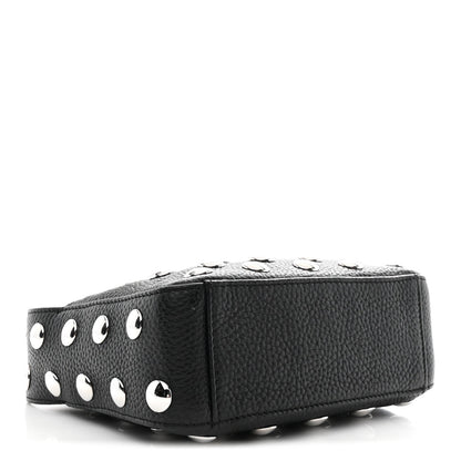 Pebbled Sport Calfskin Studded Small Elena Black