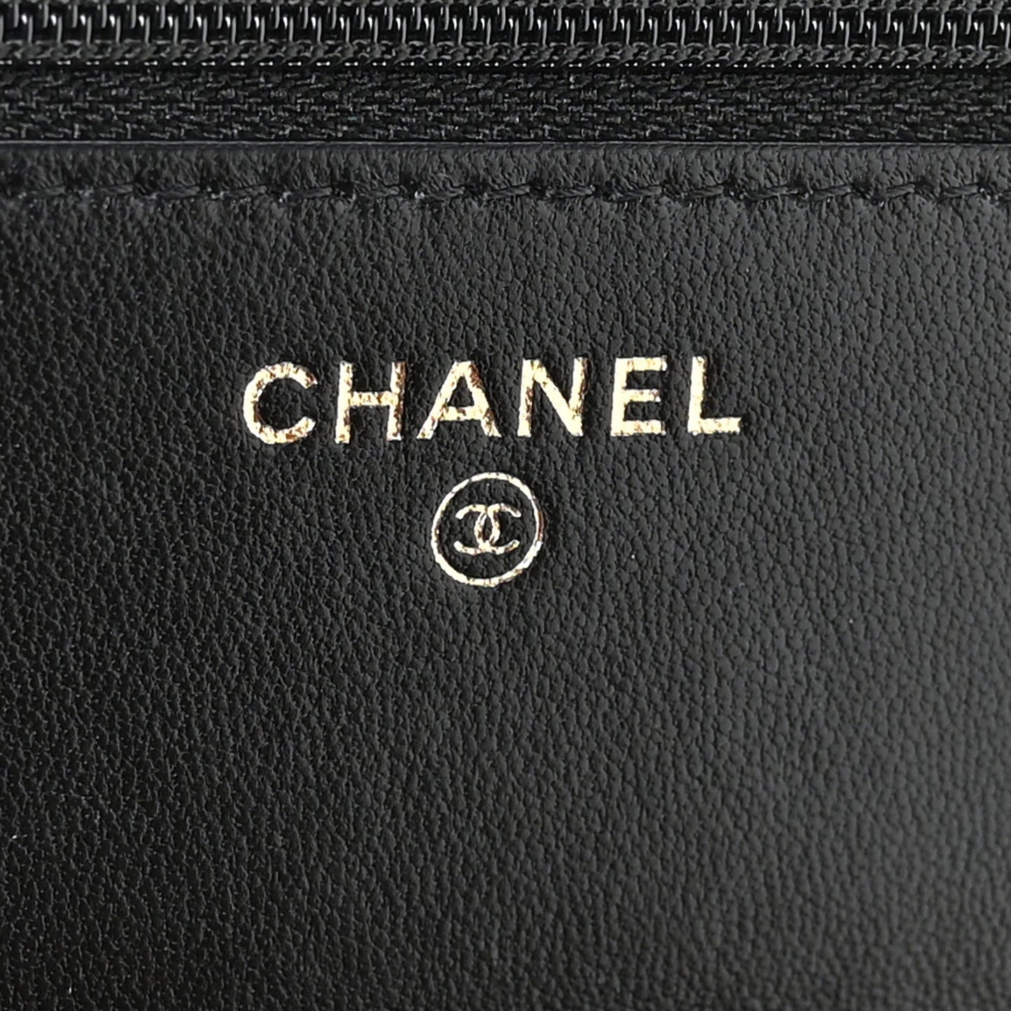 Lambskin Quilted Trendy CC Wallet On Chain WOC Black
