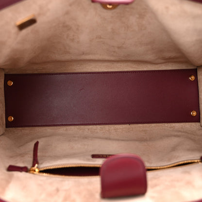 Calfskin Archetype Small Shopping Tote Dark Burgundy
