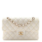 Caviar Quilted Small Double Flap White