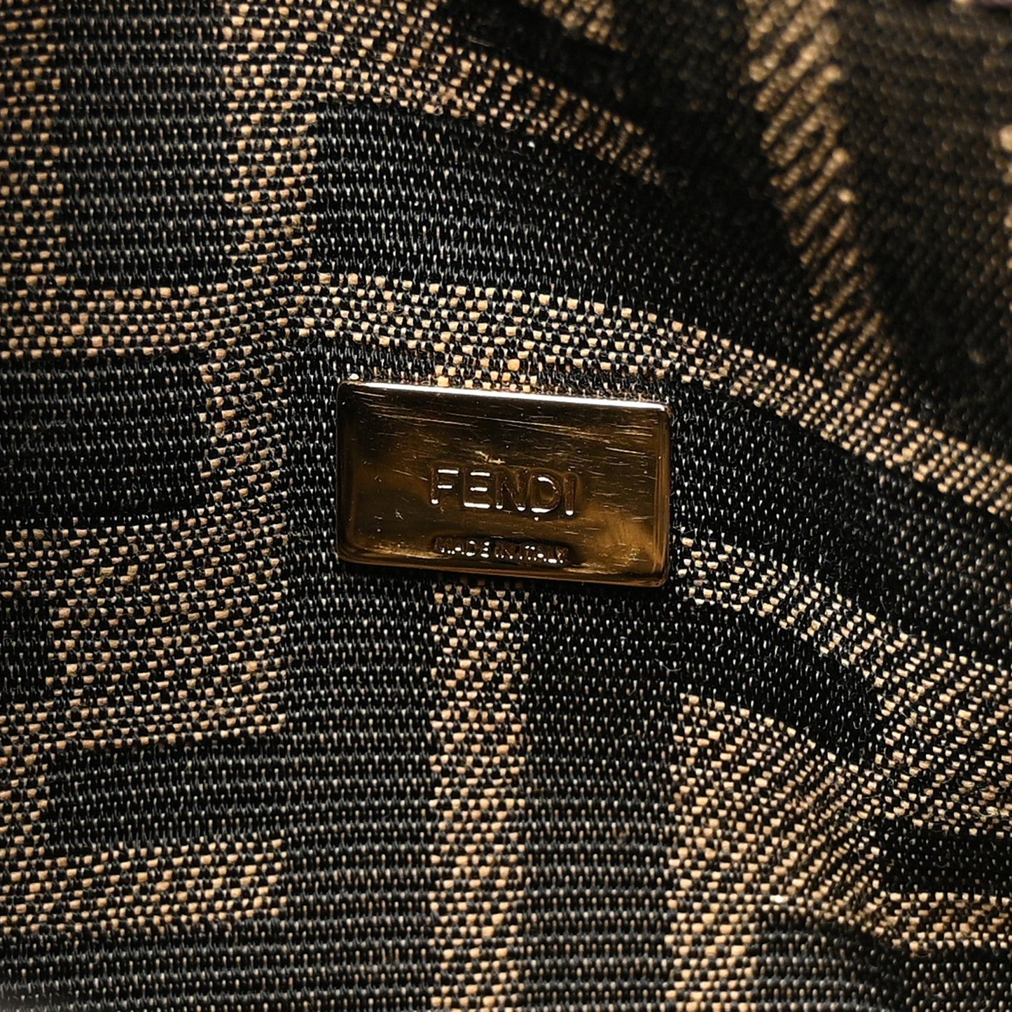 Fabric Jacquard FF 1974 Mini Baguette Tobacco Moro Black
