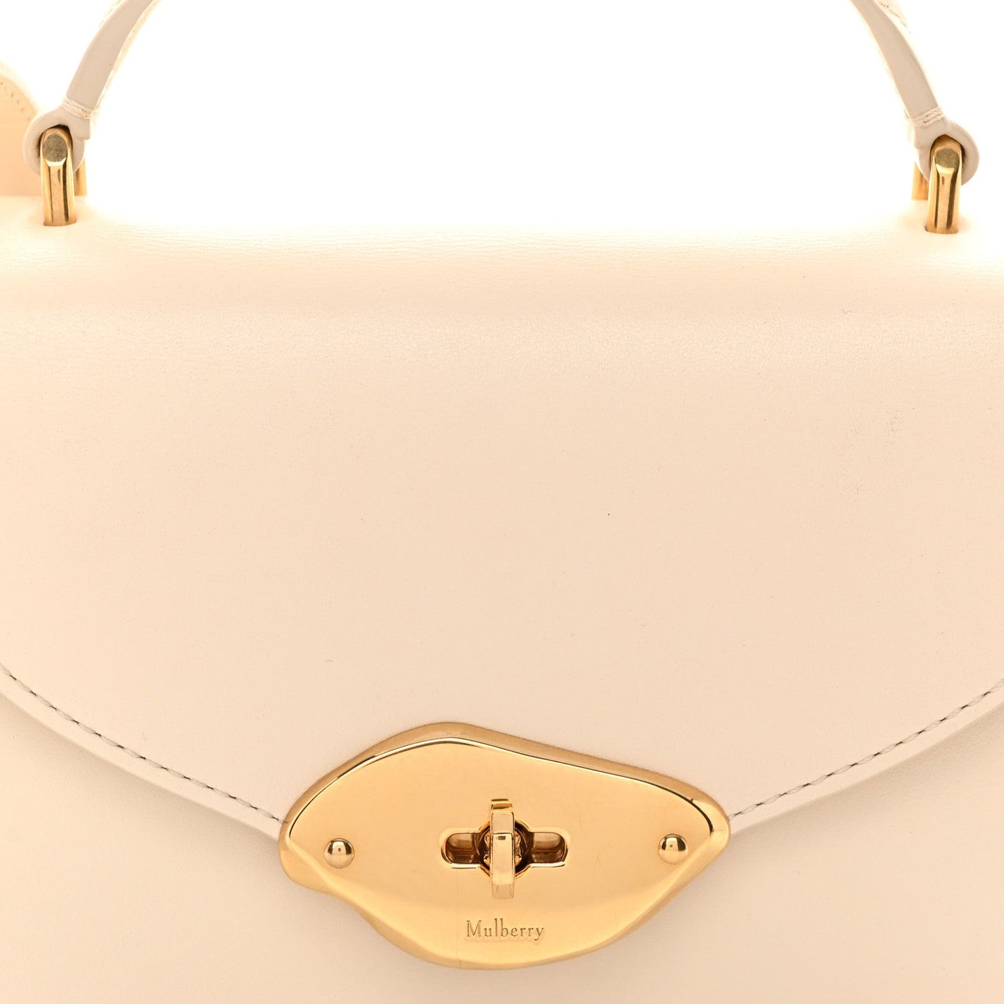 High Gloss Calfskin Lana Small Top Handle Eggshell