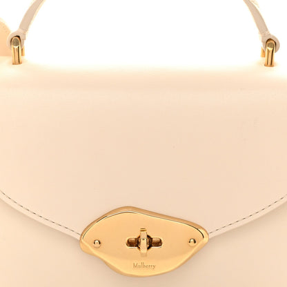 High Gloss Calfskin Lana Small Top Handle Eggshell