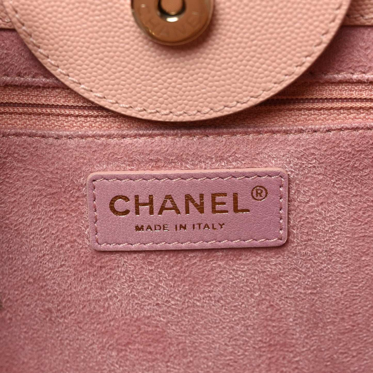 Caviar Small Studded Deauville Tote Light Pink