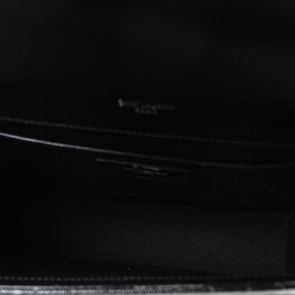 Grain De Poudre Textured Mixed Matelasse Triquilt Medium Monogram Satchel Black