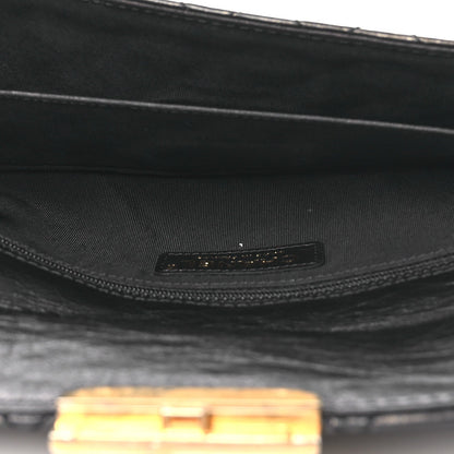 Metallic Aged Calfskin Quilted Paris Hamburg Clutch Black