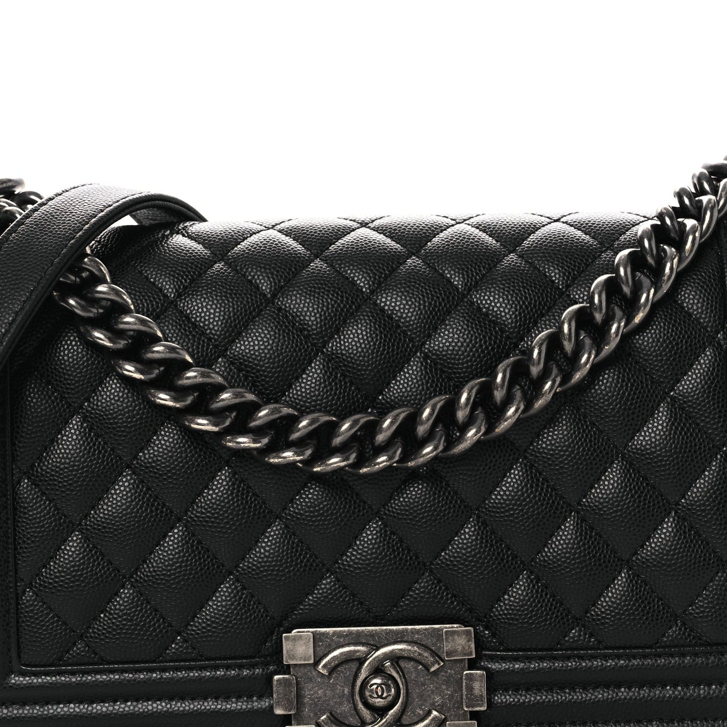 Caviar Quilted Medium Boy Flap Black